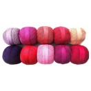 SHADES OF PINK - LOT SET of 10 - 100% Cotton Mercer Yarn Thread - Crochet Lace Knitting Embroidery (10 Balls - 200 Grams)